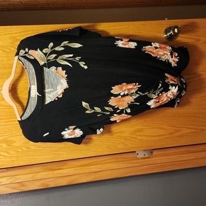 Ladies black floral top